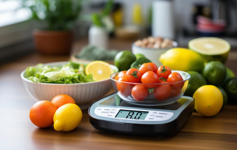 picture of food scale measuring vegetables